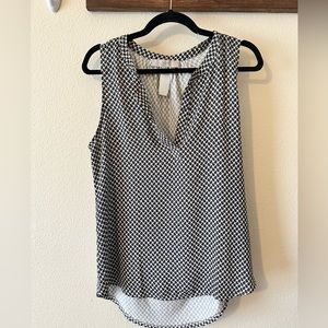 MOVING SALE! Women’s Ann Taylor LOFT Top- White/ Dark Blue Paisley Print